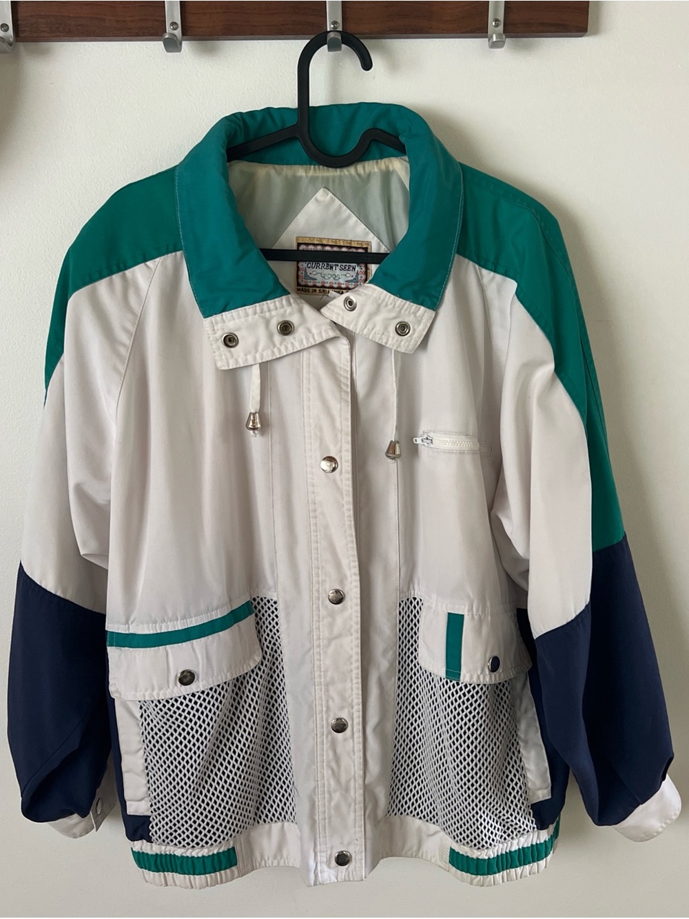 Teal & White Women’s Windbreaker Jacket